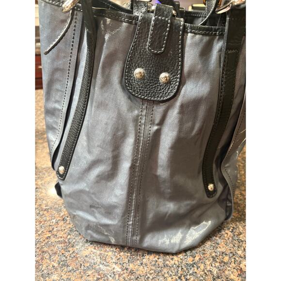 Tod's Gray/Black Coated Canvas G-Line Easy Sacca Tote Made in Italy - Picture 4 of 12